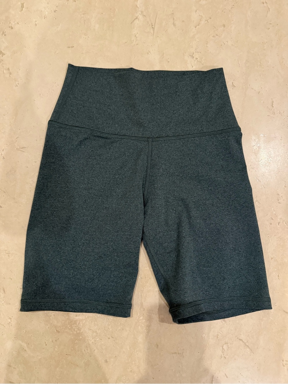 aerie High-Waist Charcoal Green Bike Shorts